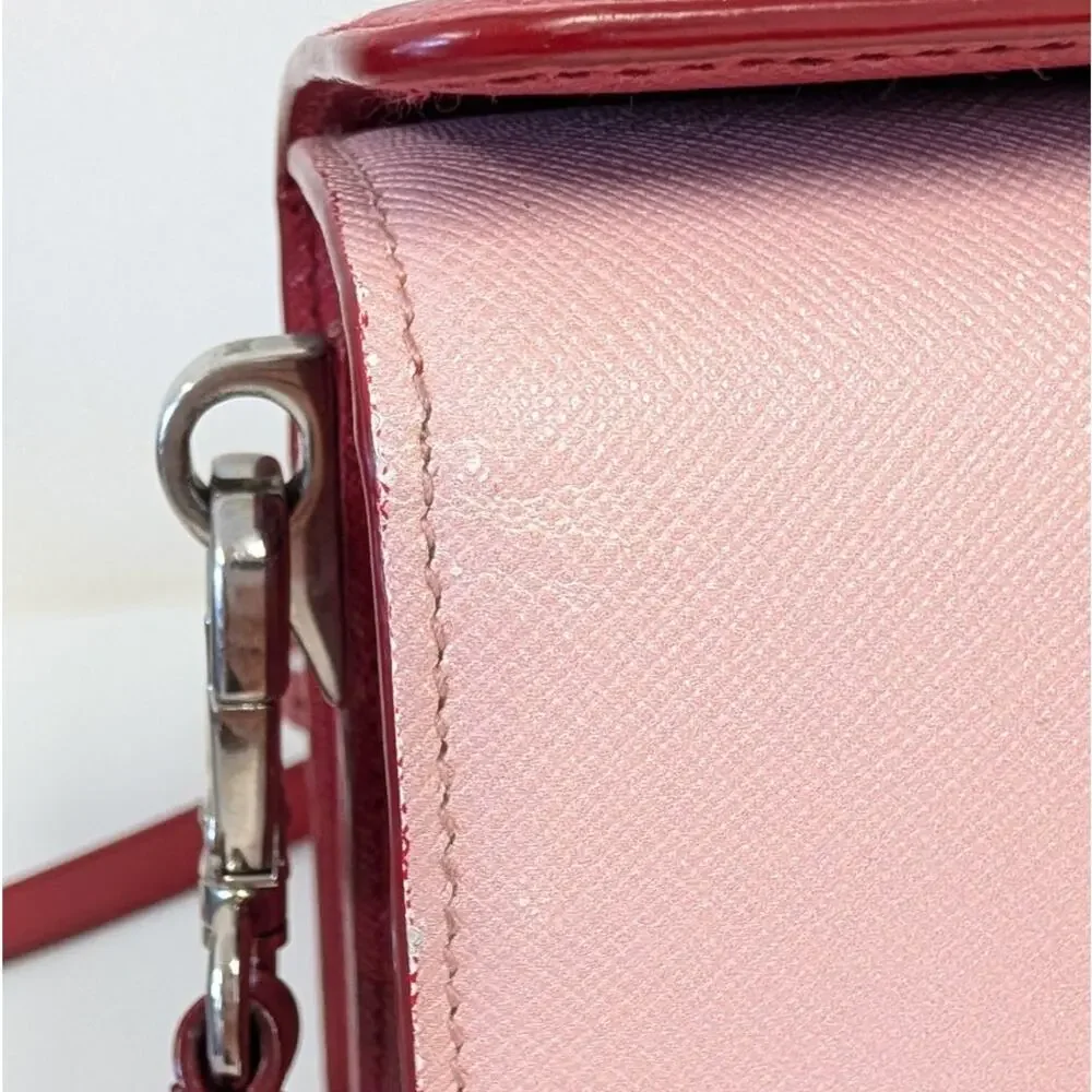 Prada Saffiano Leather Shoulder Bag Limited Edition Pop Art Portrait Red/Pink - Picture 7 of 16